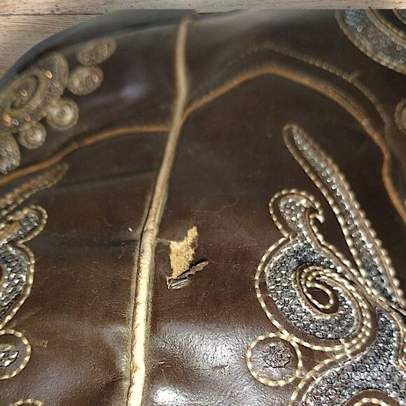 Republic Boot Co. Womens Sz 9.5 Oil Tanned Leather Brown Sparkles Embroidered - Picture 12 of 12